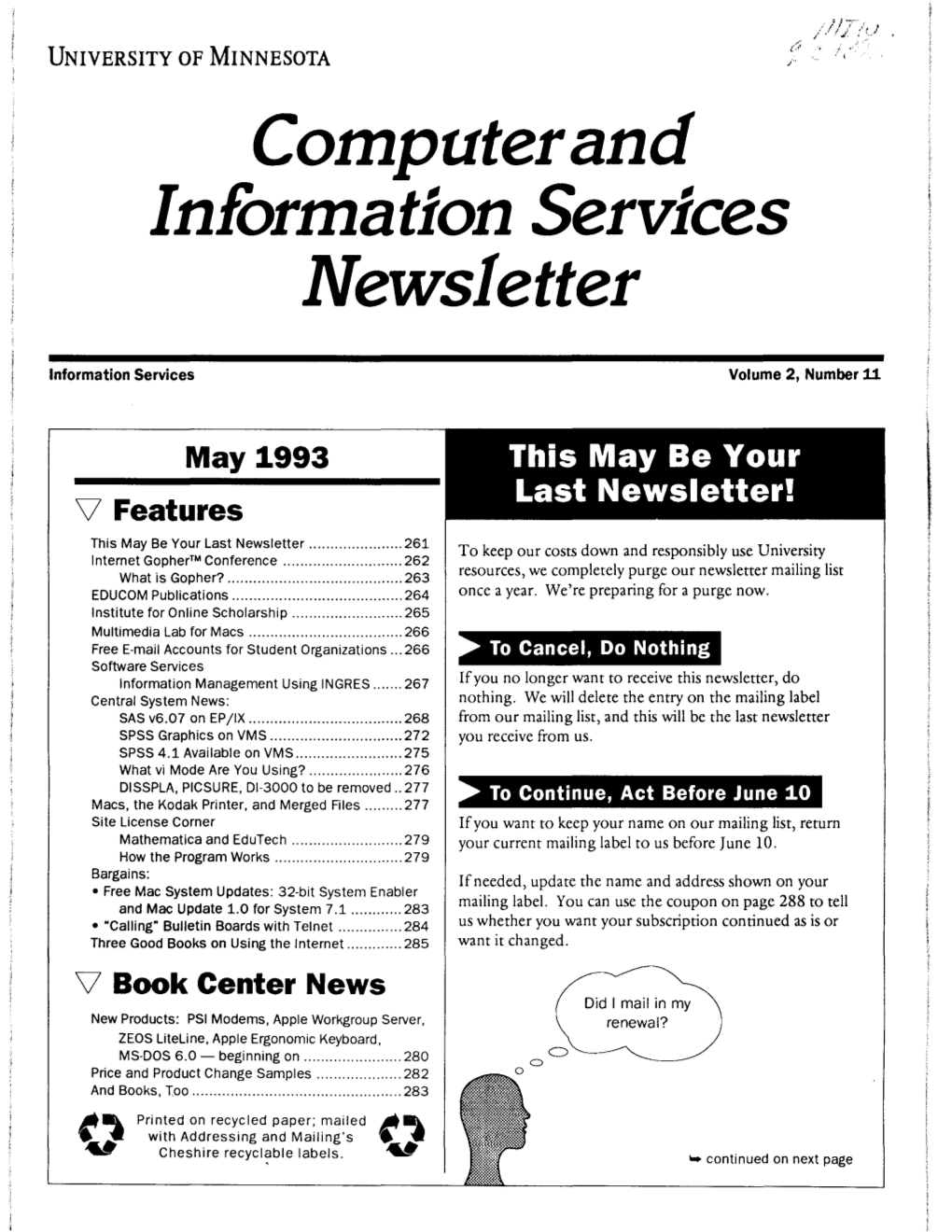 Computer and Information Services Newsletter