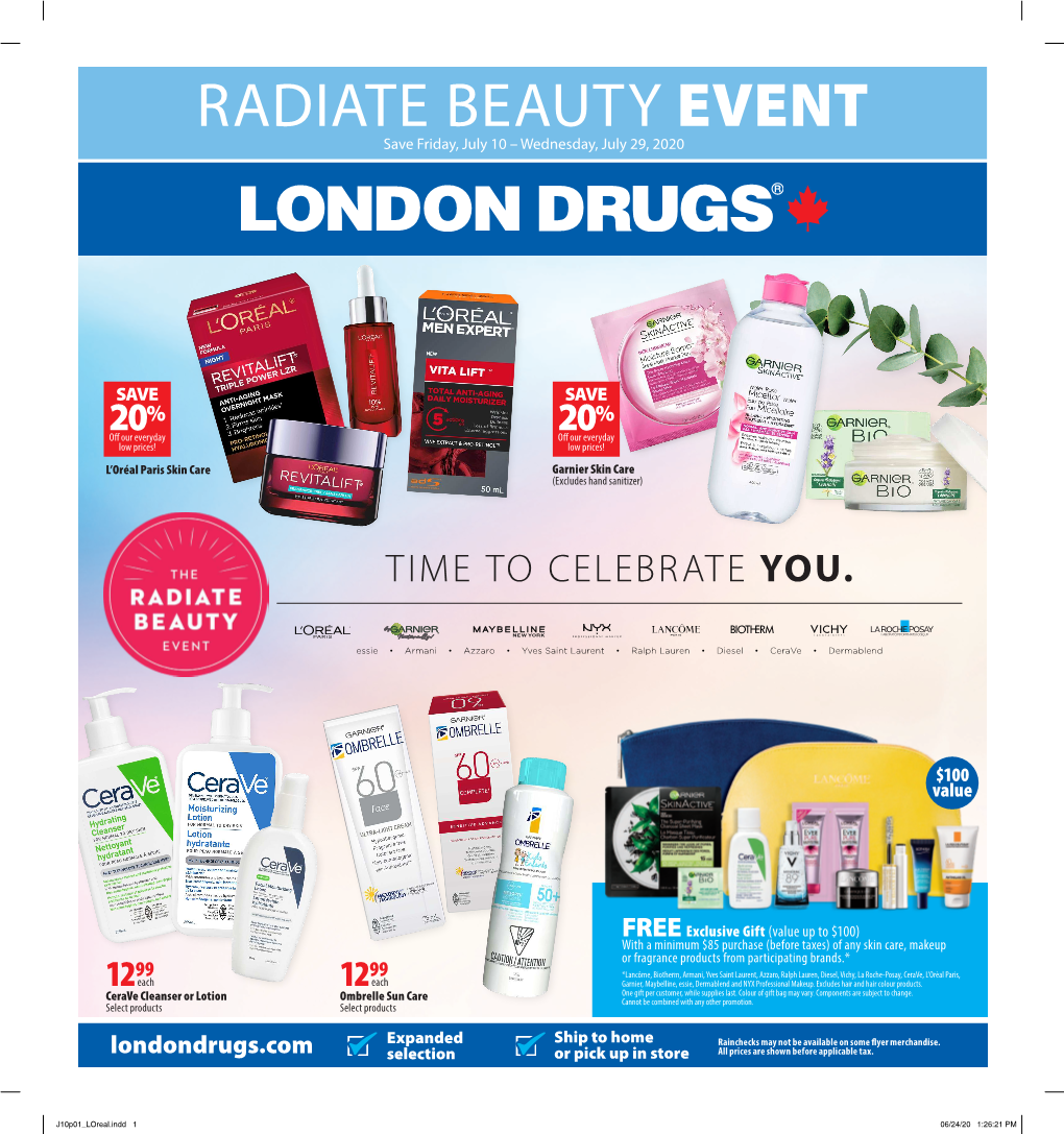 RADIATE BEAUTY EVENT Save Friday, July 10 – Wednesday, July 29, 2020