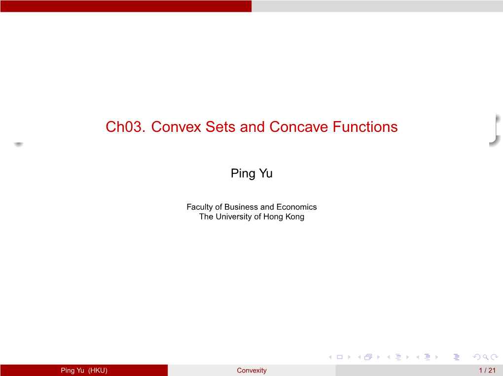 Ch03. Convex Sets and Concave Functions