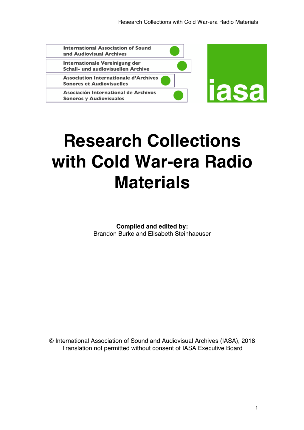 Research Collections with Cold War-Era Radio Materials