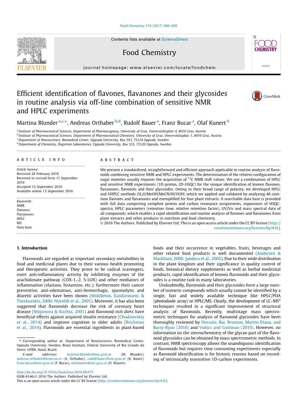 Efficient Identification of Flavones, Flavanones and Their Glycosides In