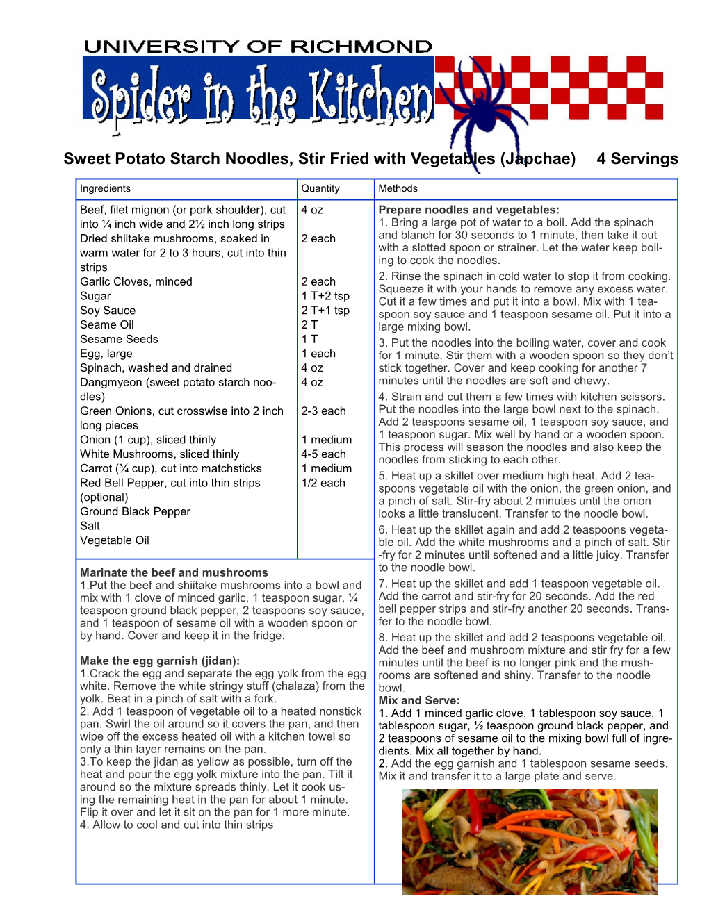 Sweet Potato Starch Noodles, Stir Fried with Vegetables (Japchae) 4 Servings