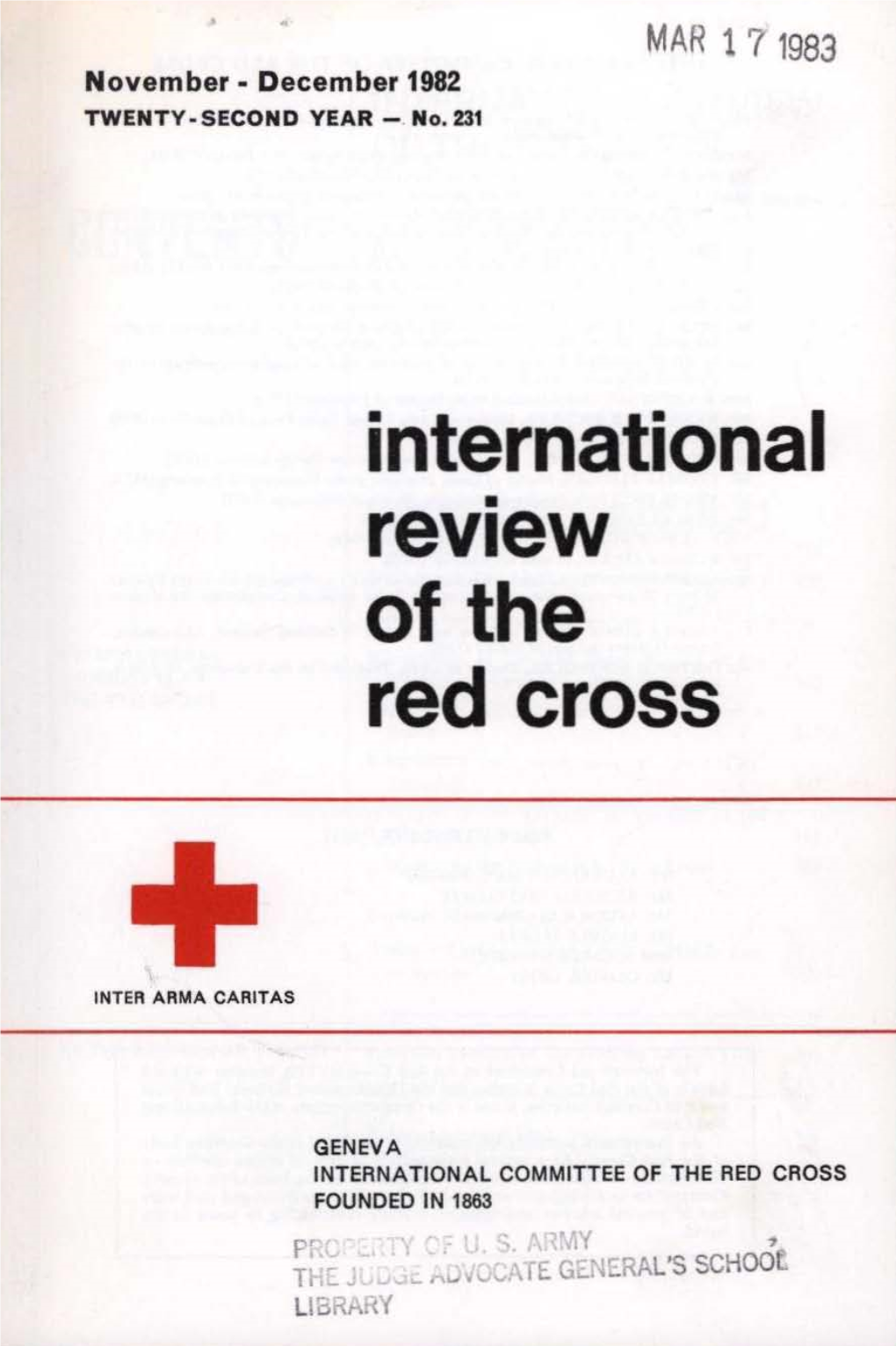 International Review of the Red Cross, November-December 1982