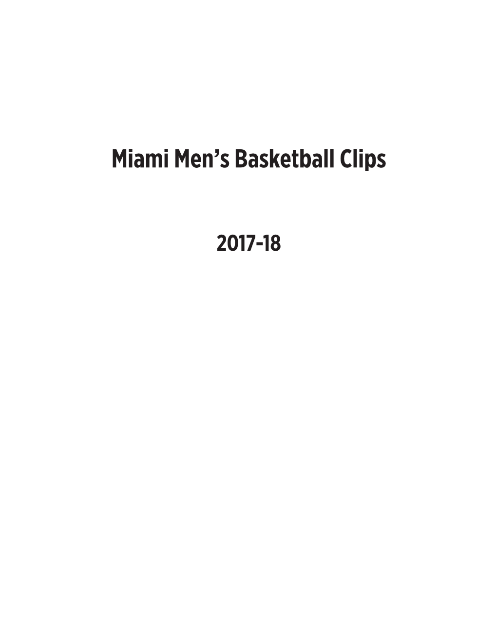 Miami Men's Basketball Clips