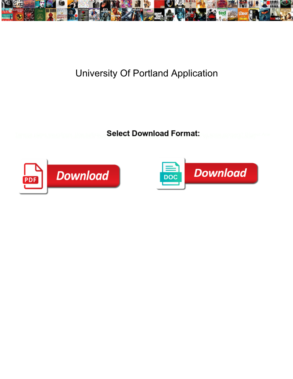 University of Portland Application