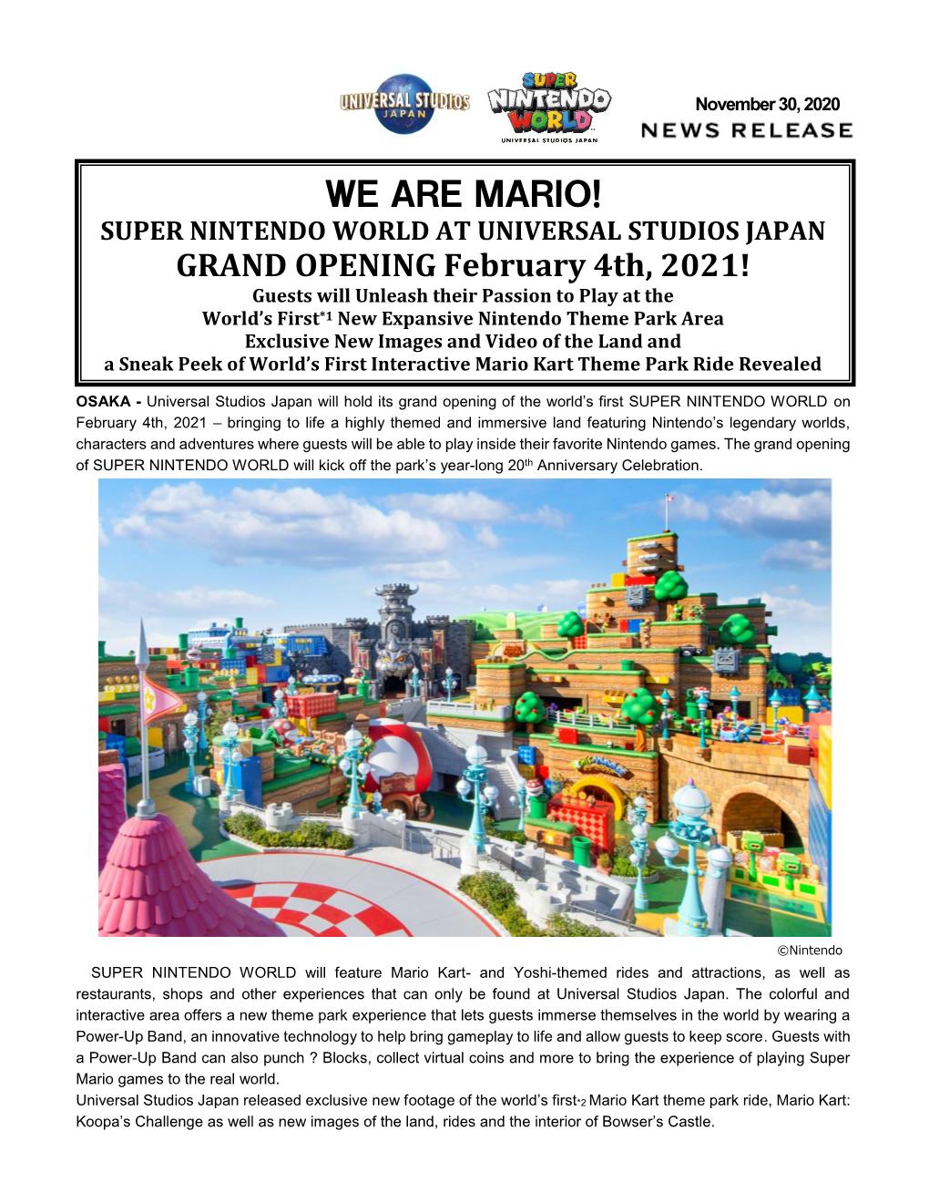 WE ARE MARIO! GRAND OPENING February 4Th, 2021!