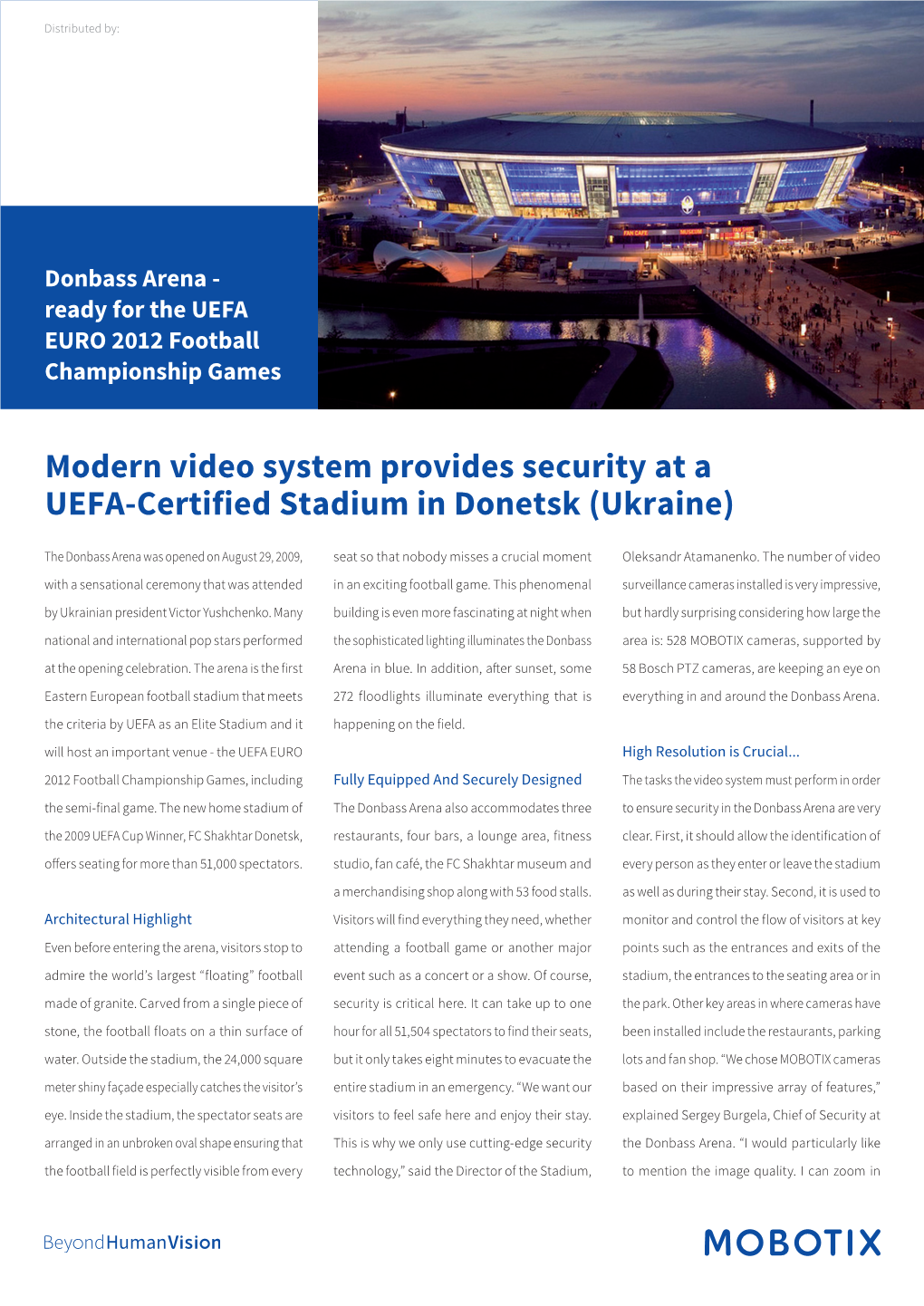 Donbass Arena - Ready for the UEFA EURO 2012 Football Championship Games