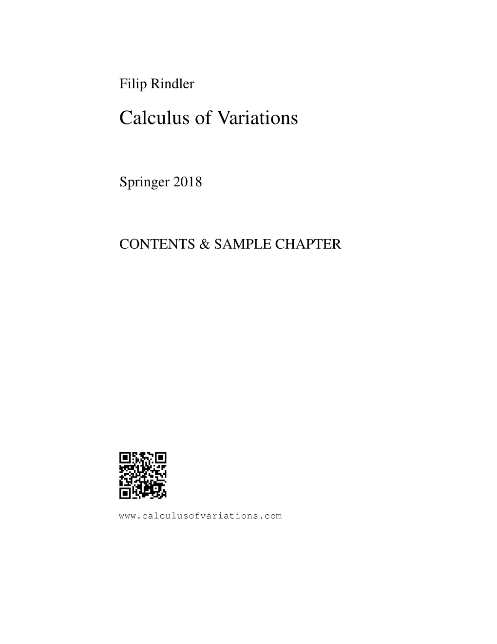 Filip Rindler Calculus of Variations
