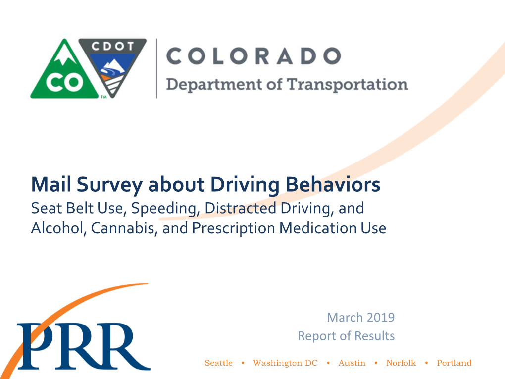 2019 CDOT Driving Behavior Survey