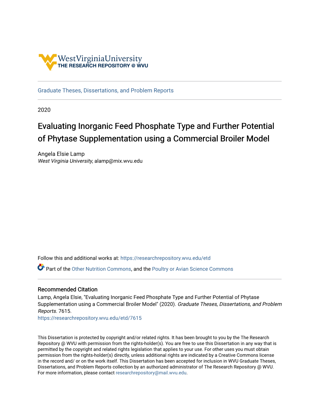 Evaluating Inorganic Feed Phosphate Type and Further Potential of Phytase Supplementation Using a Commercial Broiler Model