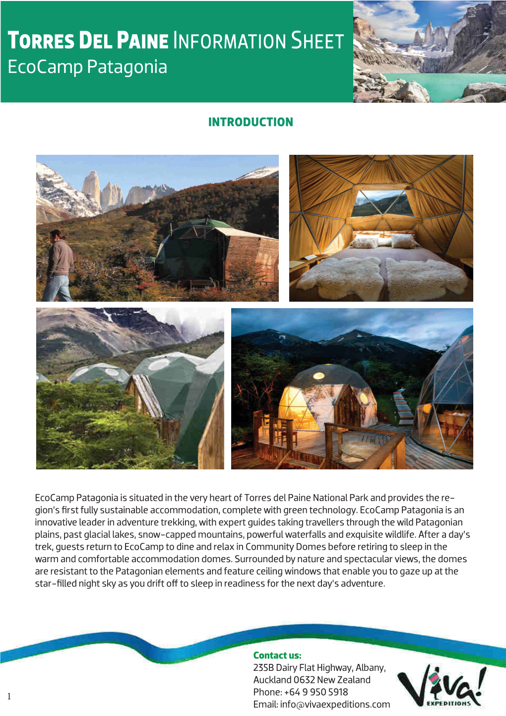 Ecocamp Information Sheet