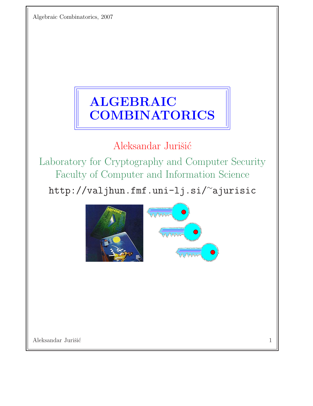 Algebraic Combinatorics, 2007