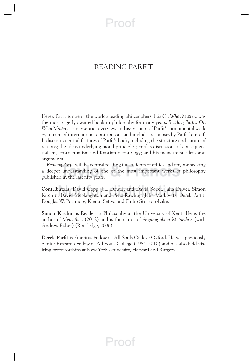 Reading Parfit