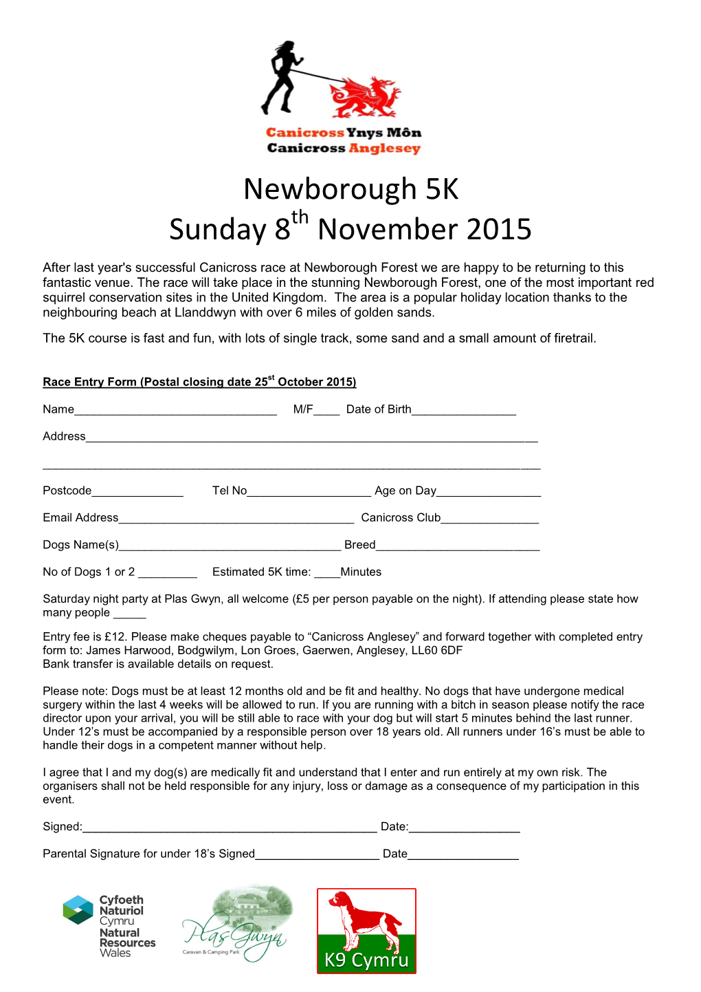 Newborough 5K Sunday 8 November 2015