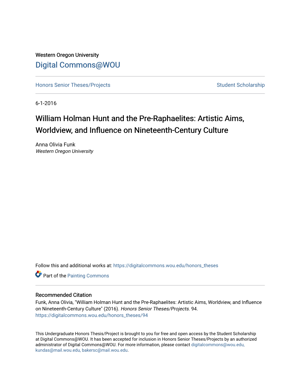 William Holman Hunt and the Pre-Raphaelites: Artistic Aims, Worldview, and Influence on Nineteenth-Century Culture