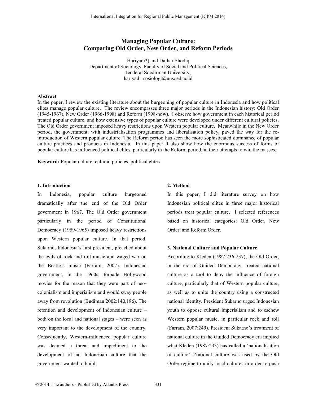 Comparing Old Order, New Order, and Reform Periods