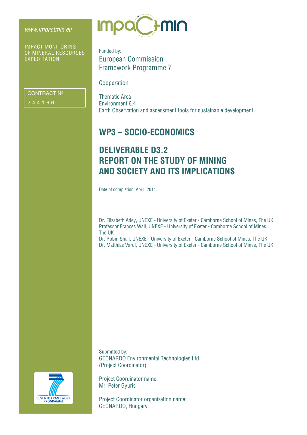 2. Report on Study of Mining and Society and Implications