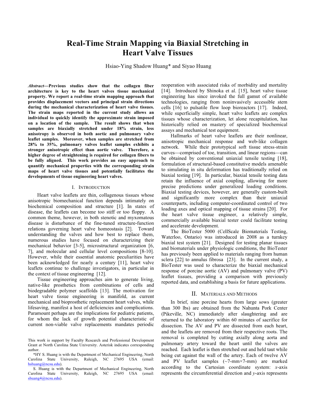 Real-Time Strain Mapping Via Biaxial Stretching in Heart Valve Tissues