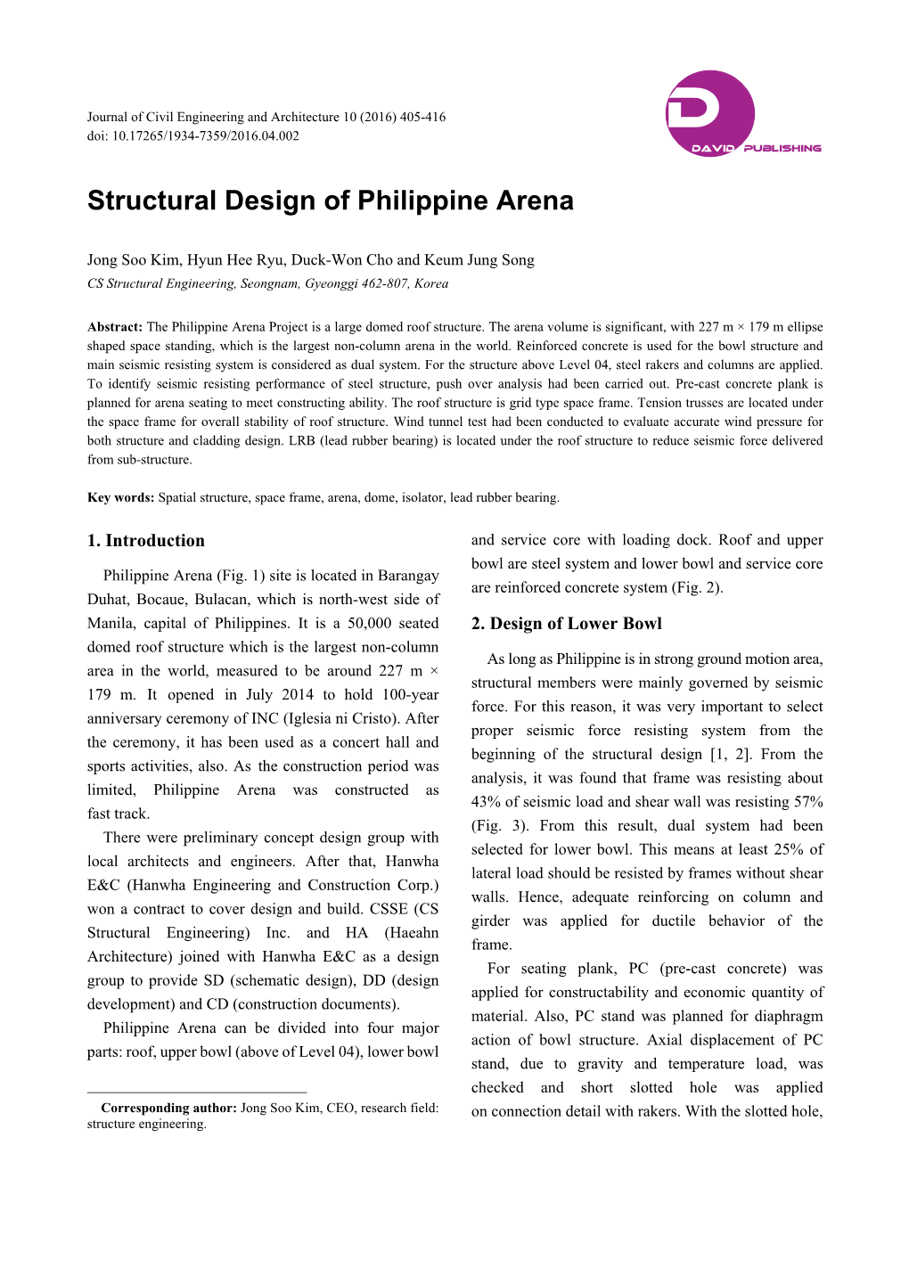Structural Design of Philippine Arena