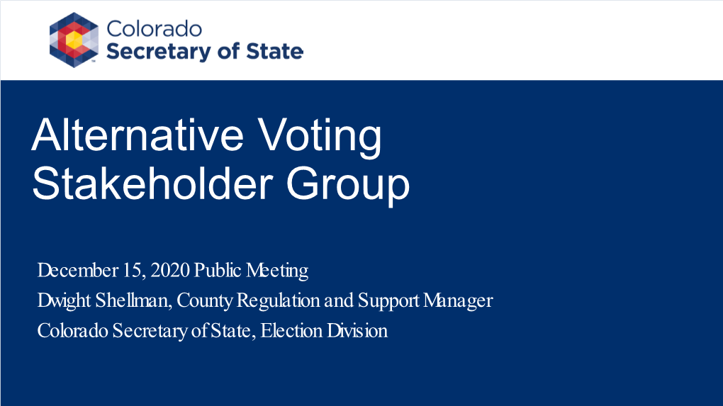 SOS Alternative Voting Stakeholder Group