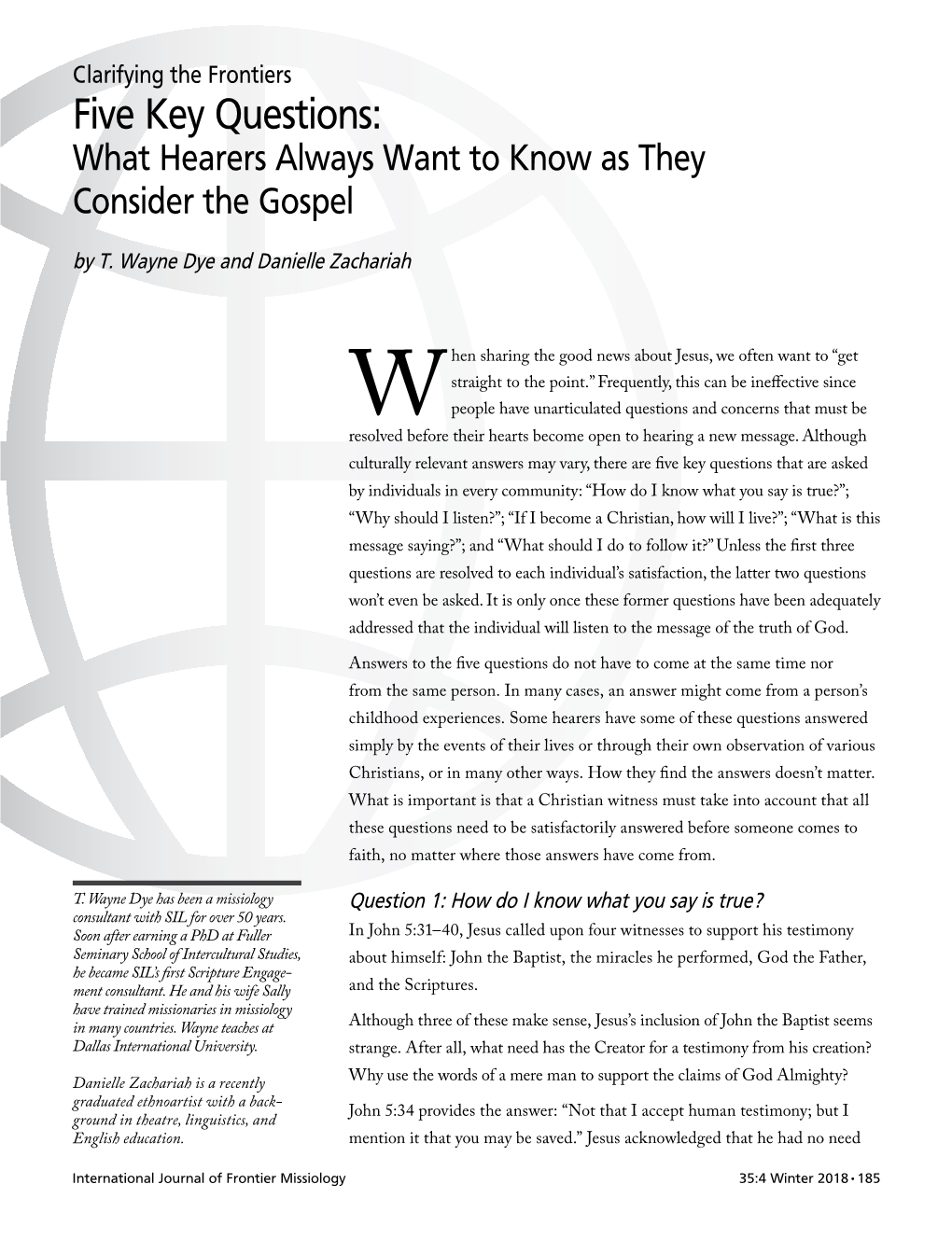 Five Key Questions: What Hearers Always Want to Know As They Consider the Gospel by T