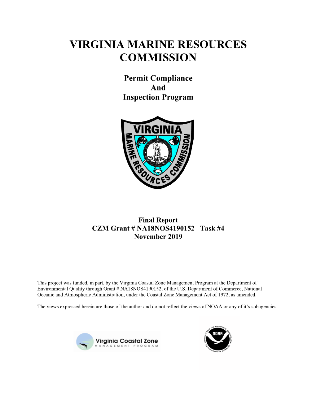 VMRC Permit Compliance & Inspection Program