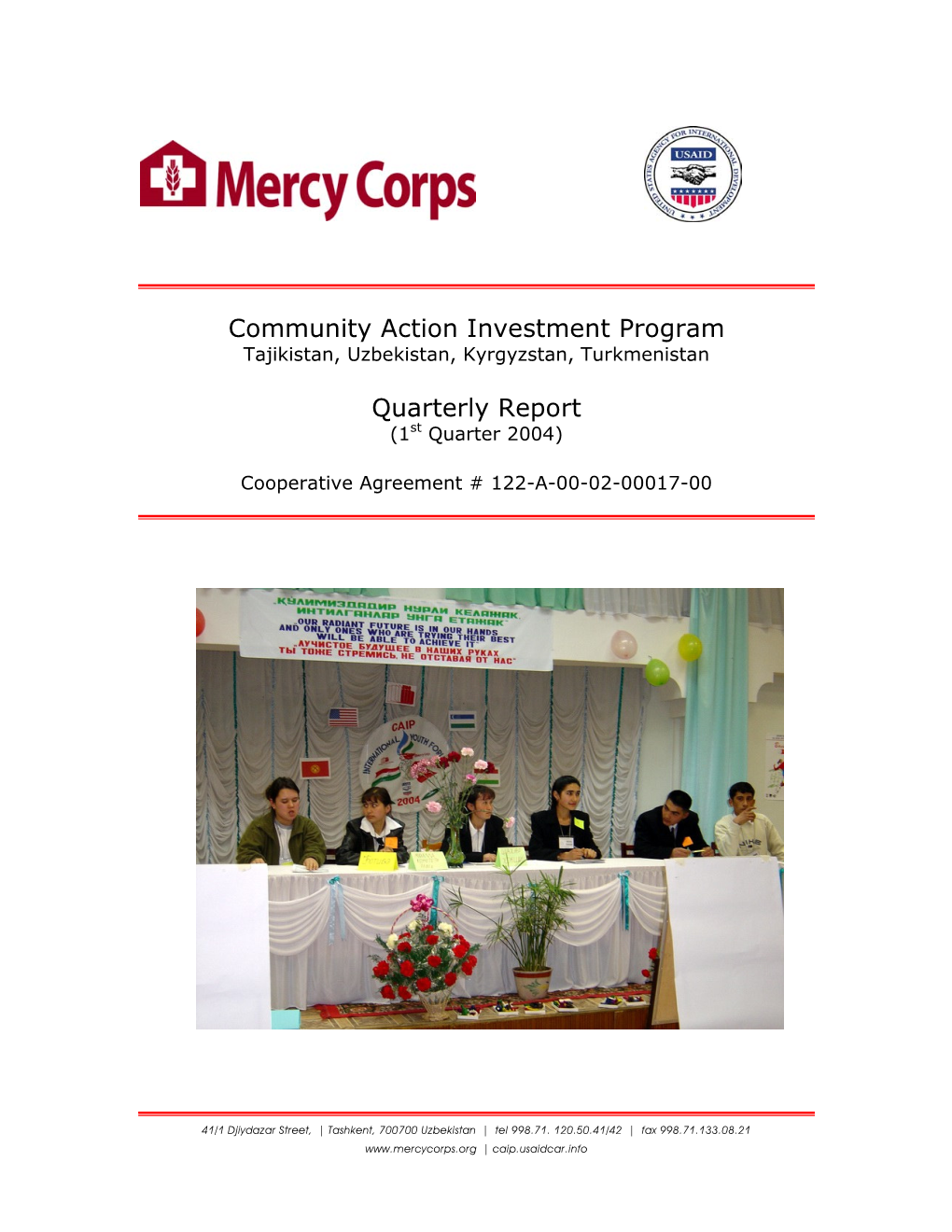 Community Action Investment Program Quarterly Report