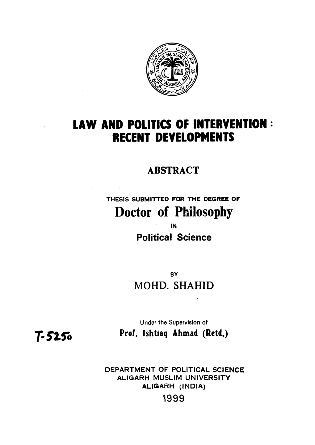 Doctor of Philosophy in Political Science