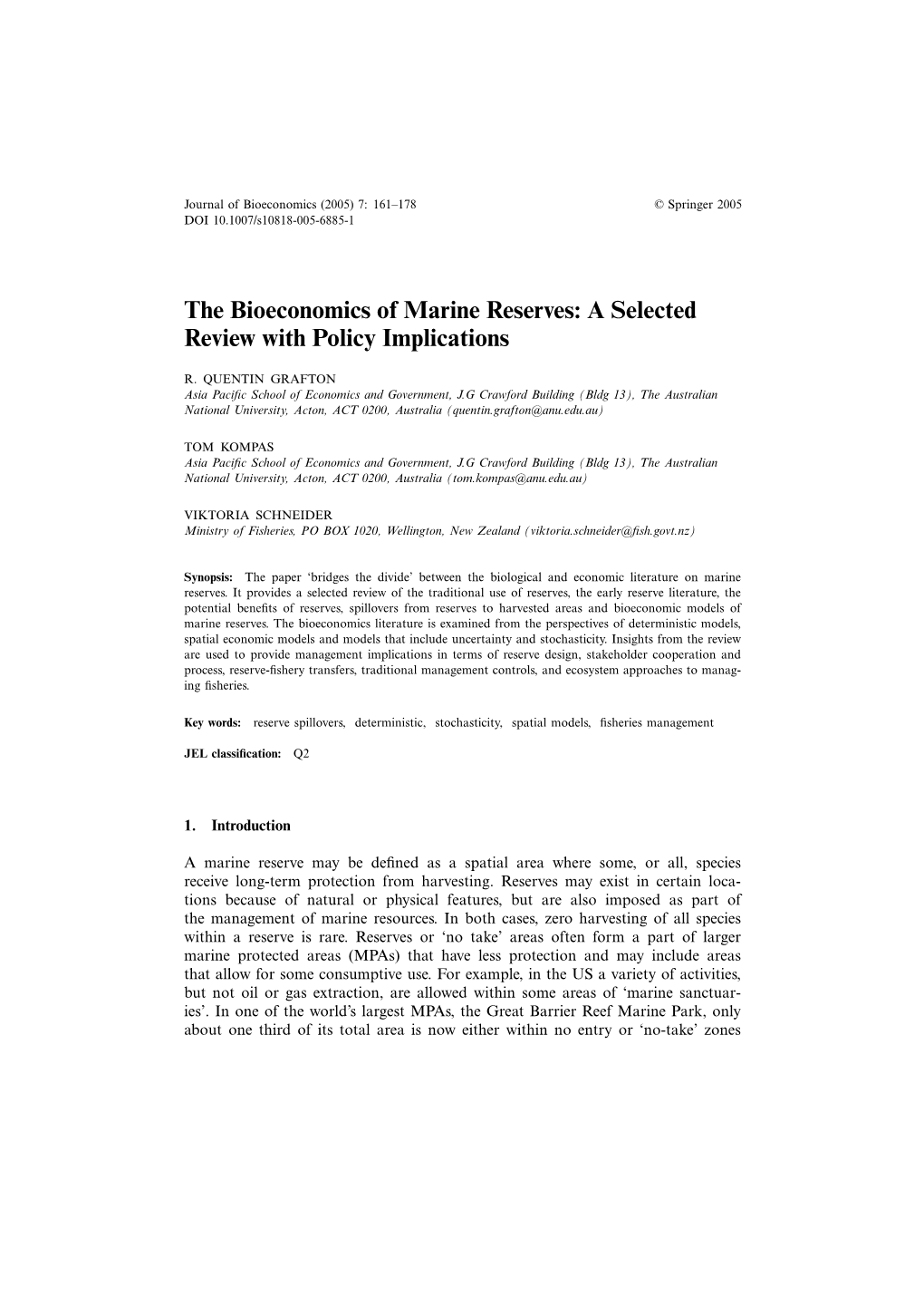 The Bioeconomics of Marine Reserves: a Selected Review with Policy Implications