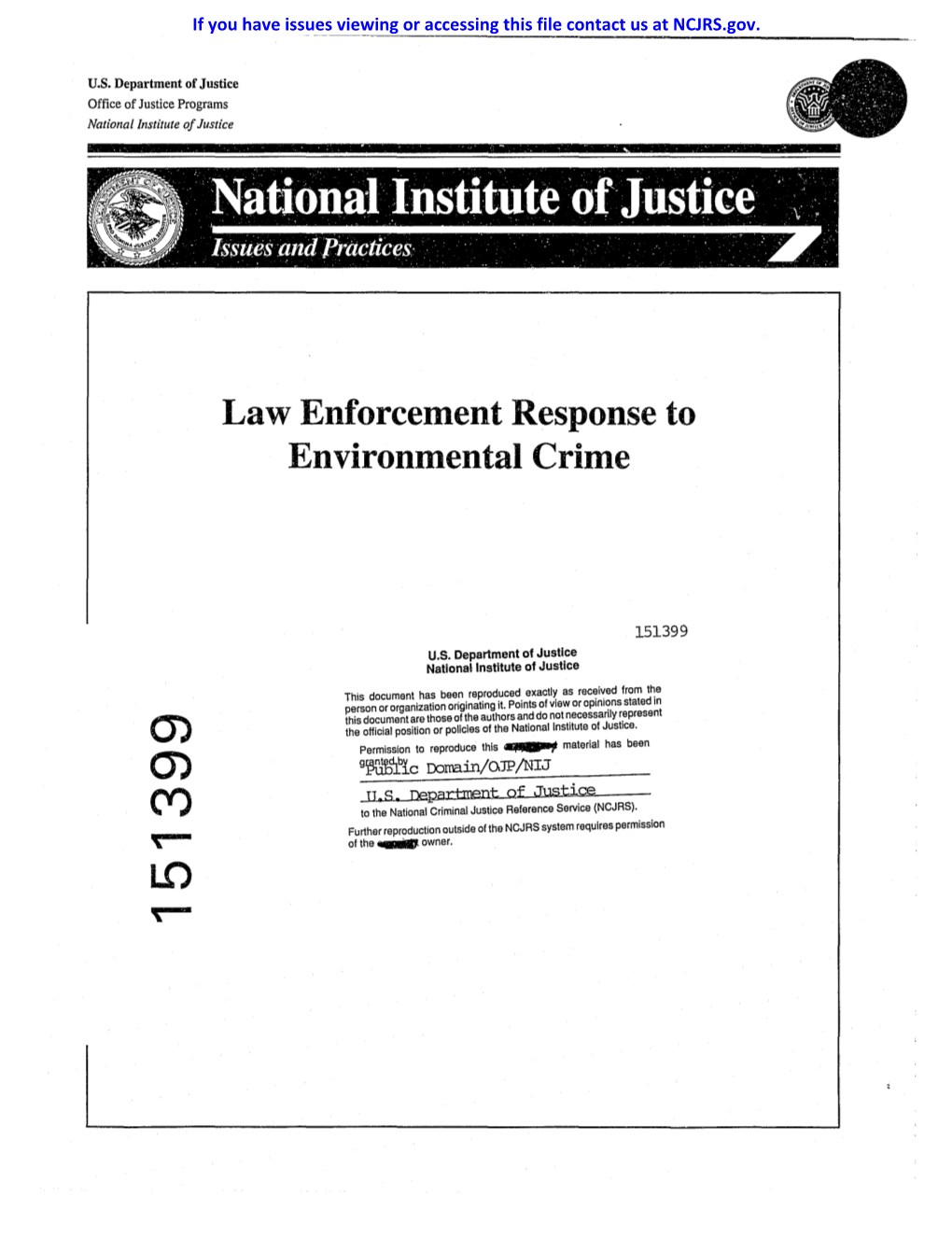 Law Enforcement Response to Environmental Crime