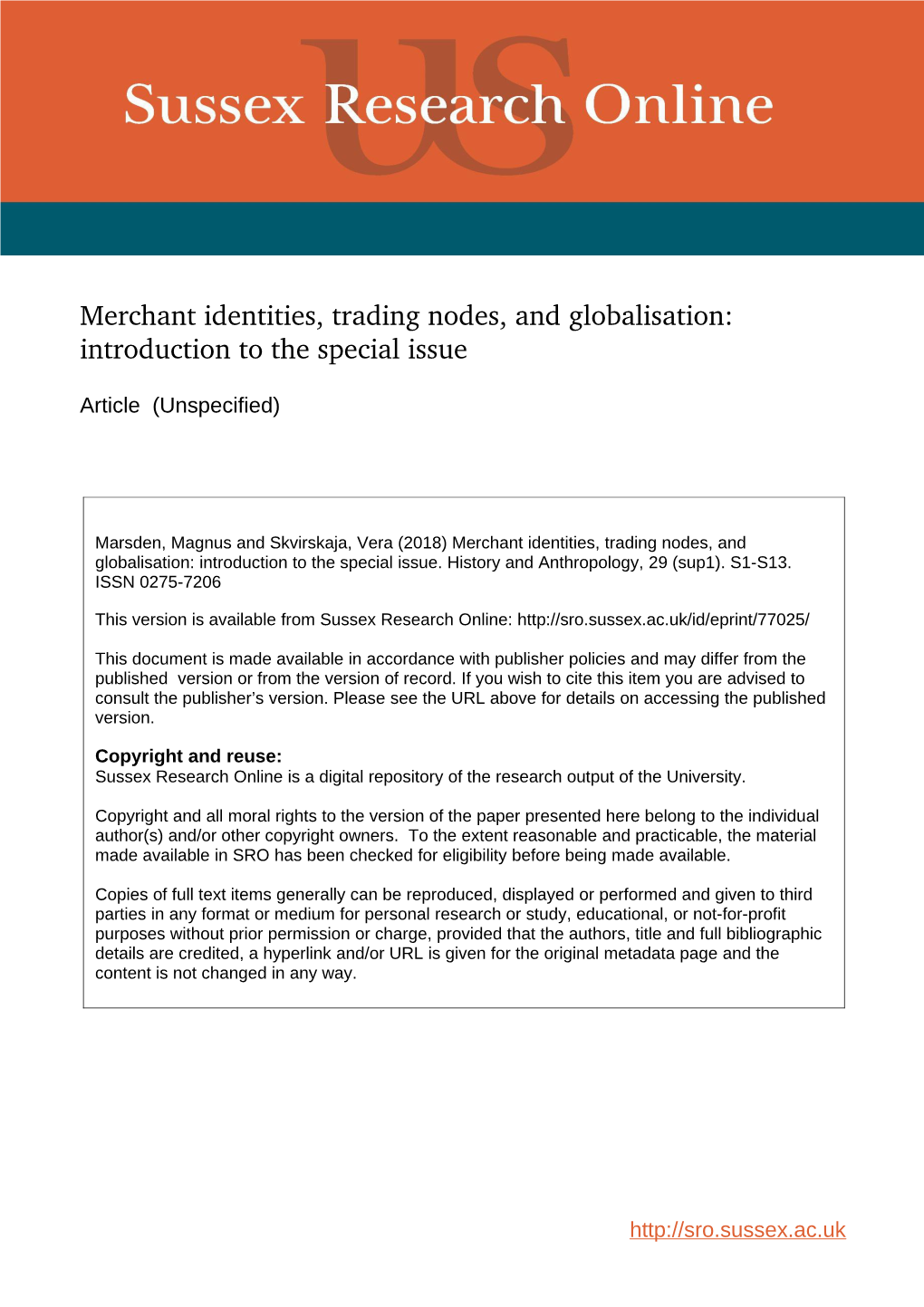 Merchant Identities, Trading Nodes, and Globalisation: Introduction to the Special Issue