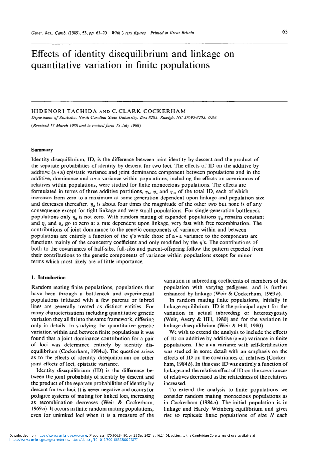 Effects of Identity Disequilibrium and Linkage on Quantitative Variation in Finite Populations