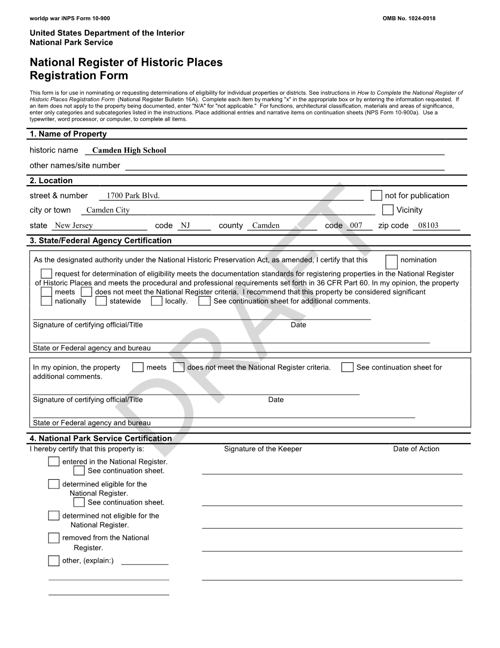 National Register of Historic Places Registration Form