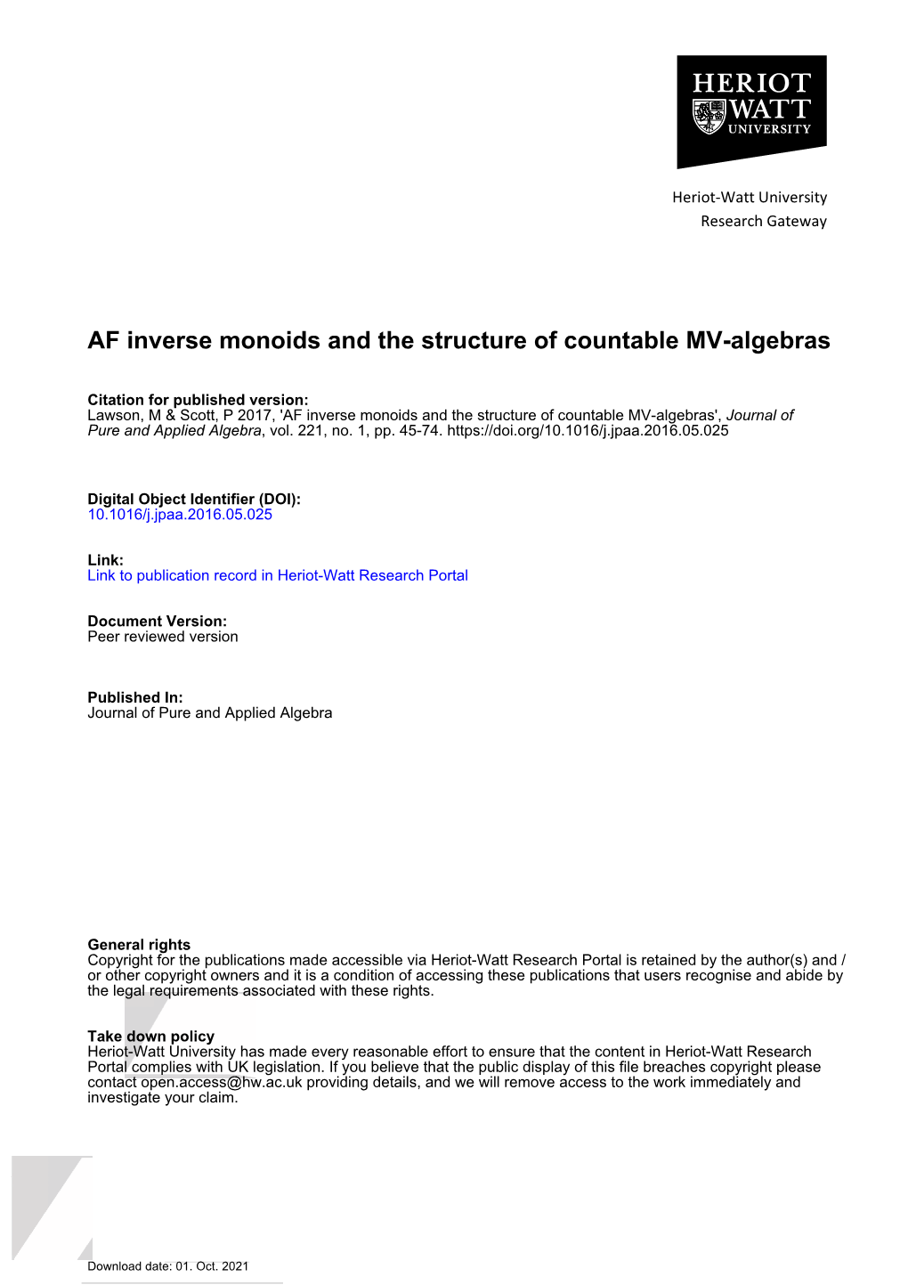 AF Inverse Monoids and the Structure of Countable MV-Algebras