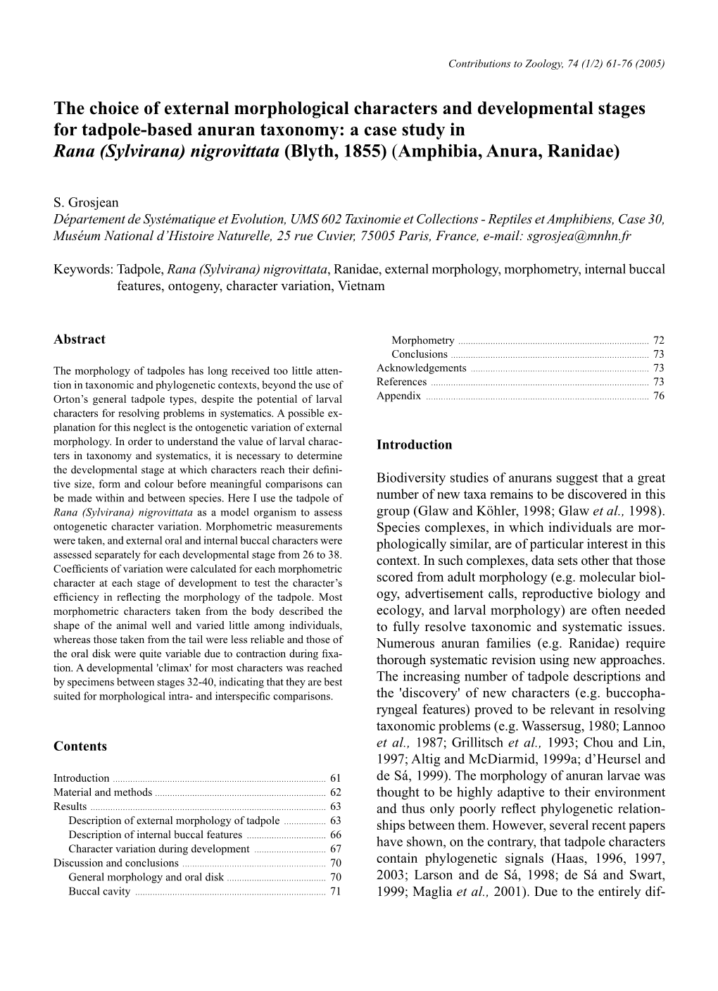 The Choice of External Morphological