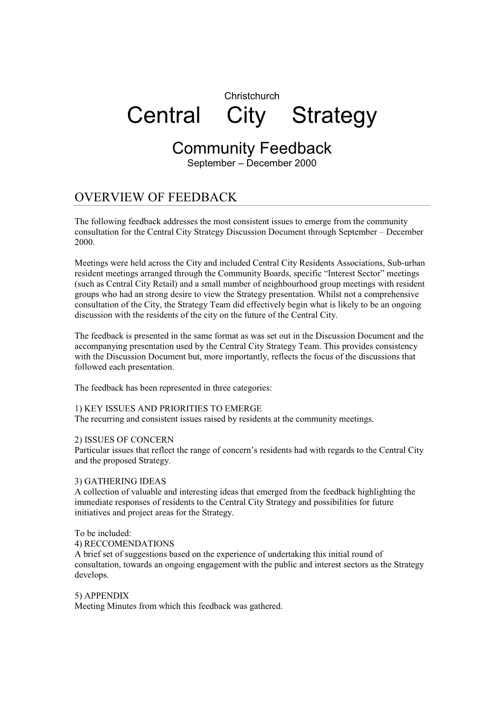 Central City Strategy