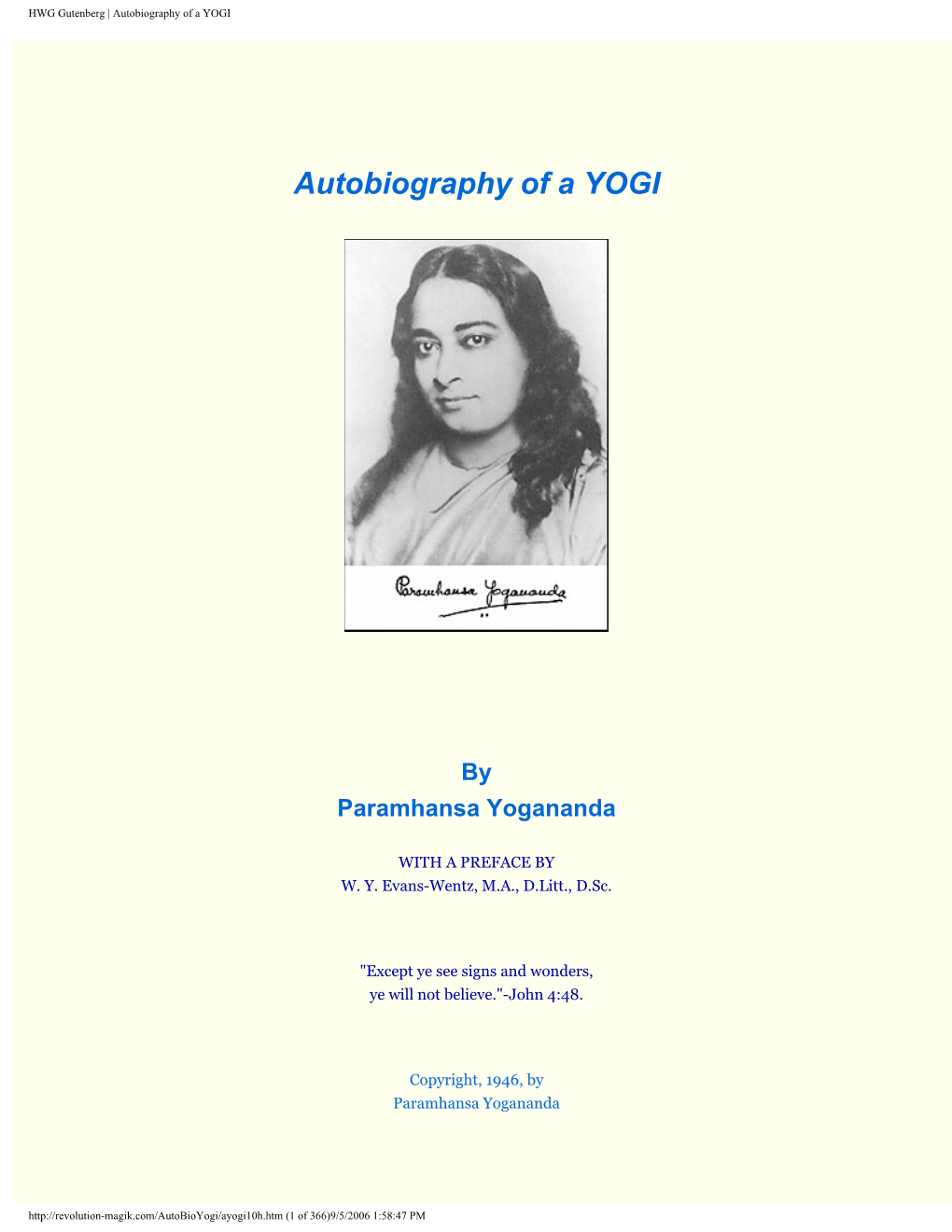 HWG Gutenberg | Autobiography of a YOGI