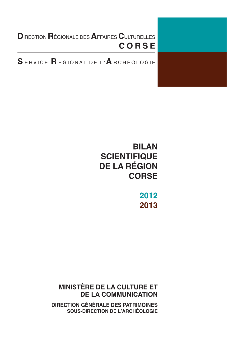 Bilan Scientifique De La Région Corse