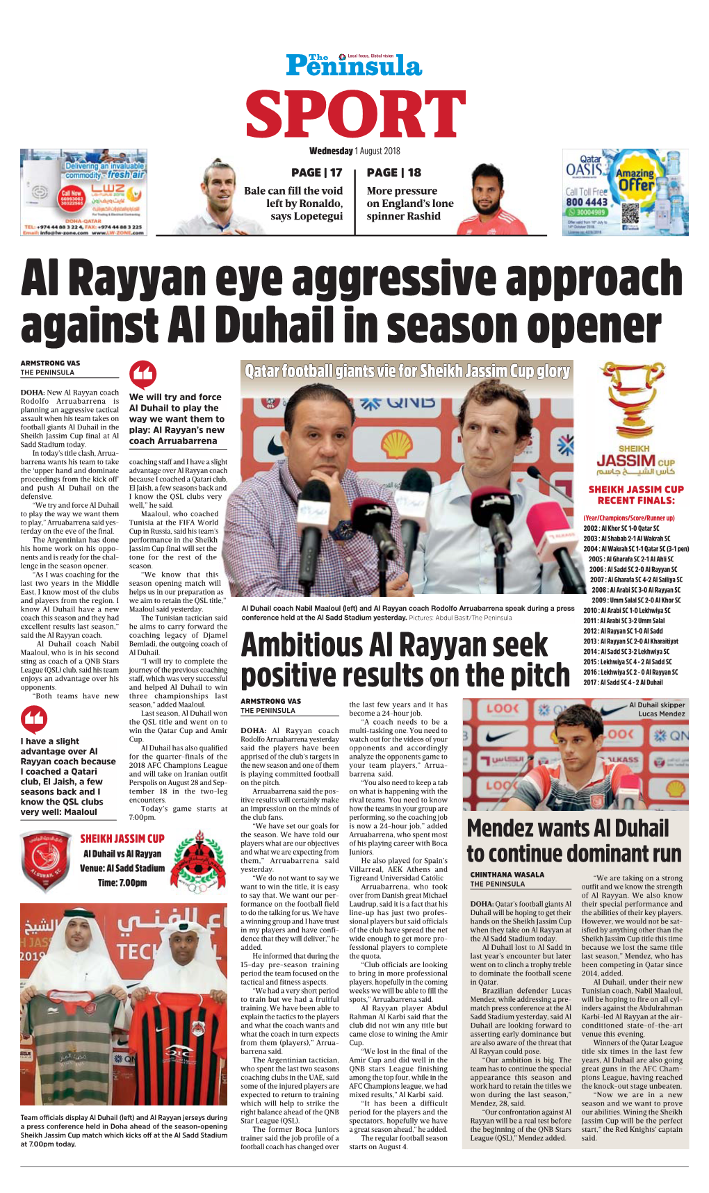 Al Rayyan Eye Aggressive Approach Against Al Duhail in Season Opener