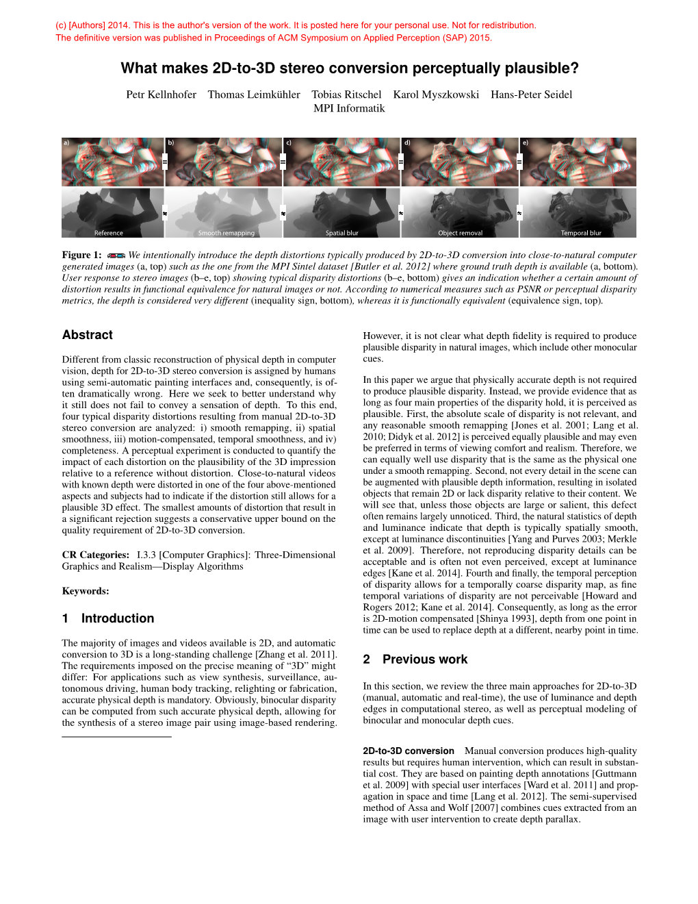 What Makes 2D-To-3D Stereo Conversion Perceptually Plausible?