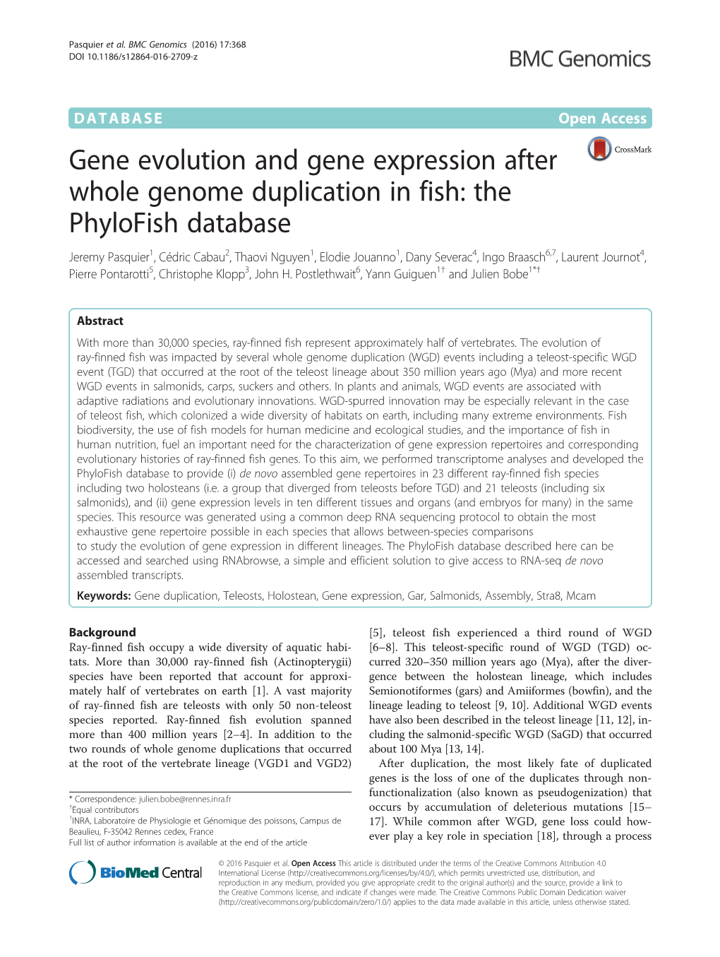 Gene Evolution and Gene Expression After Whole Genome Duplication in Fish