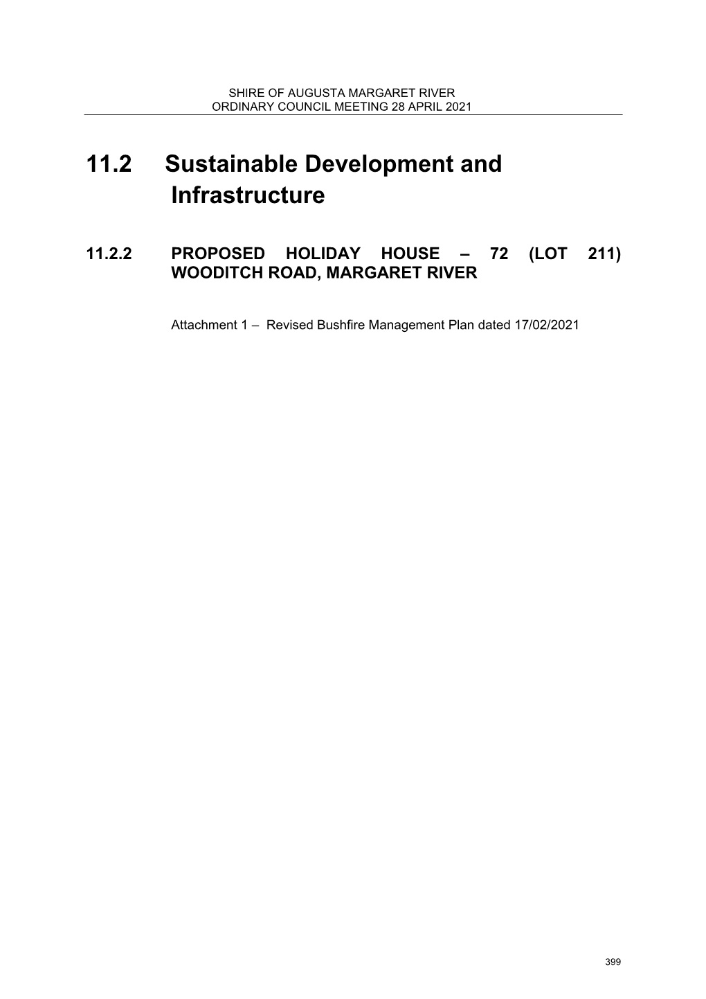 11.2 Sustainable Development and Infrastructure