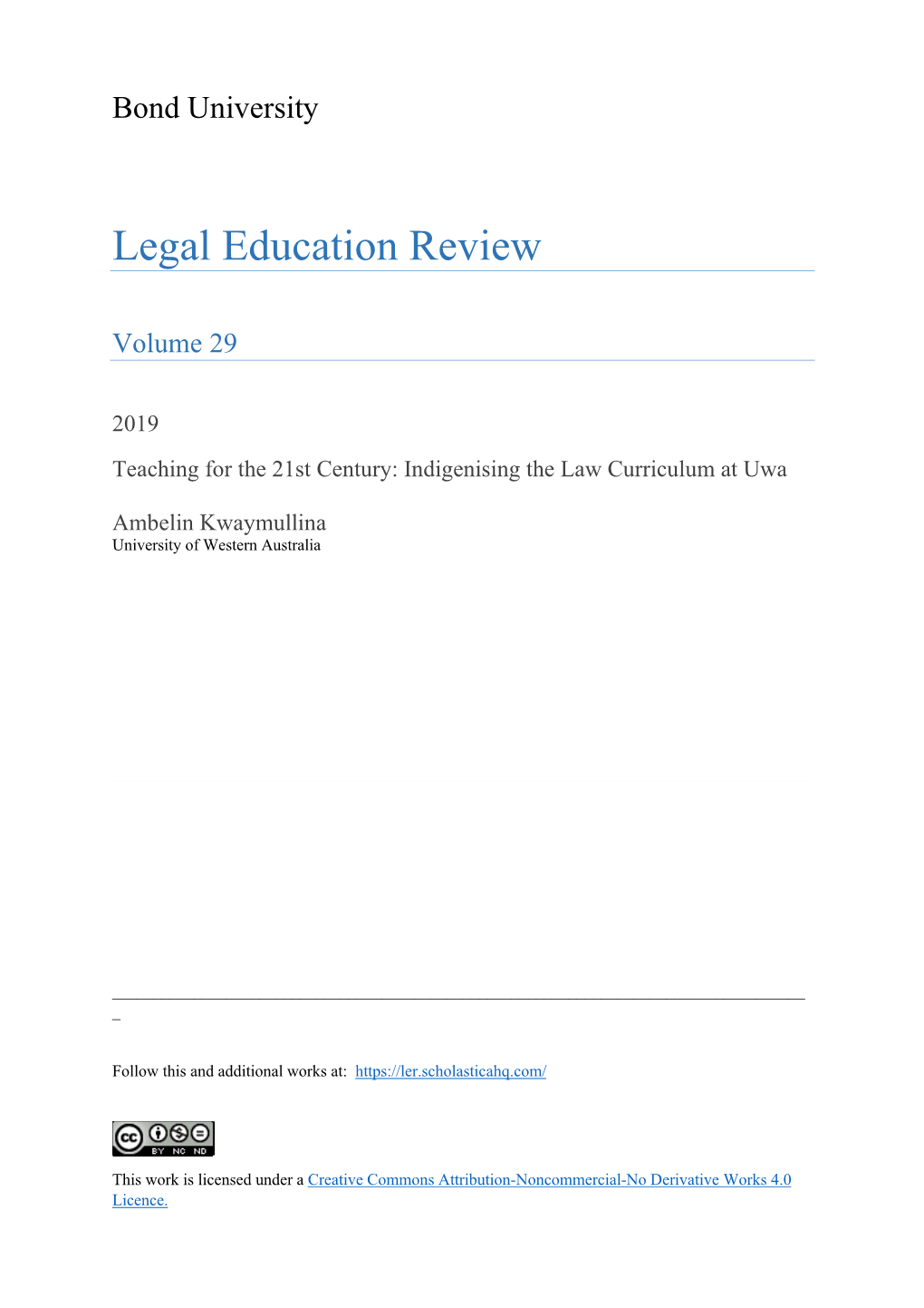 Legal Education Review