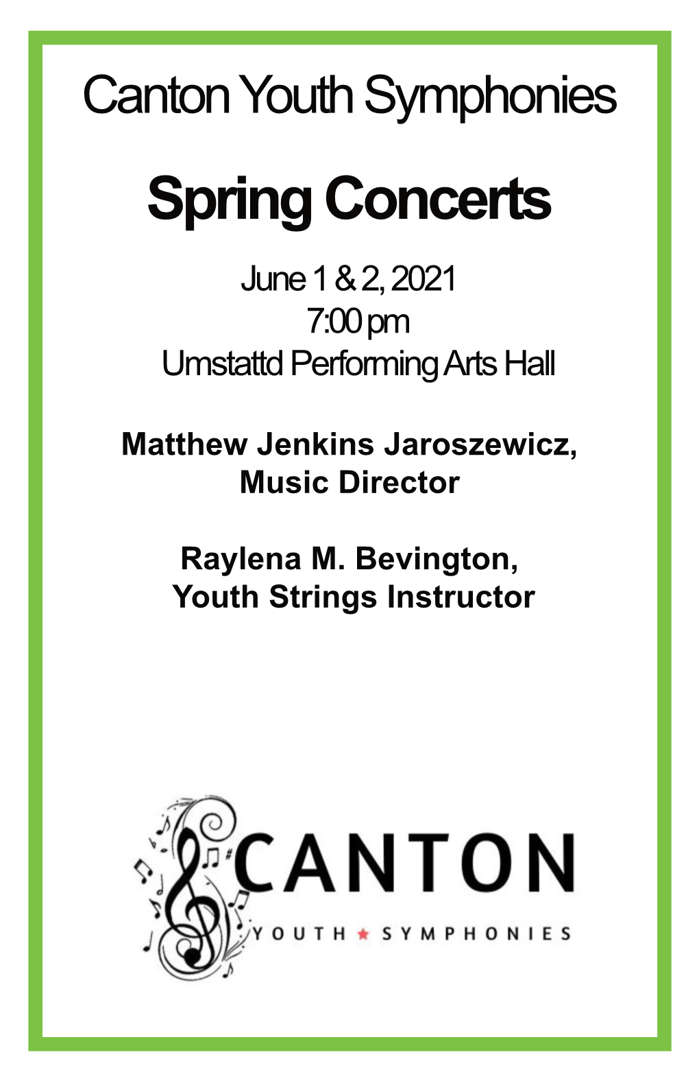 CYS and CYSAO Spring Concert 2021 Program