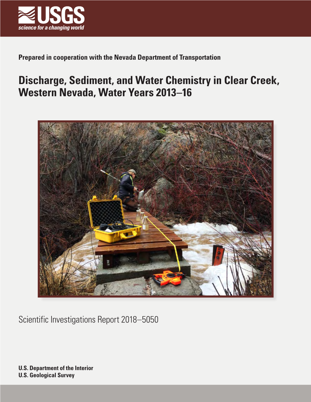 Discharge, Sediment, and Water Chemistry in Clear Creek, Western Nevada, Water Years 2013–16