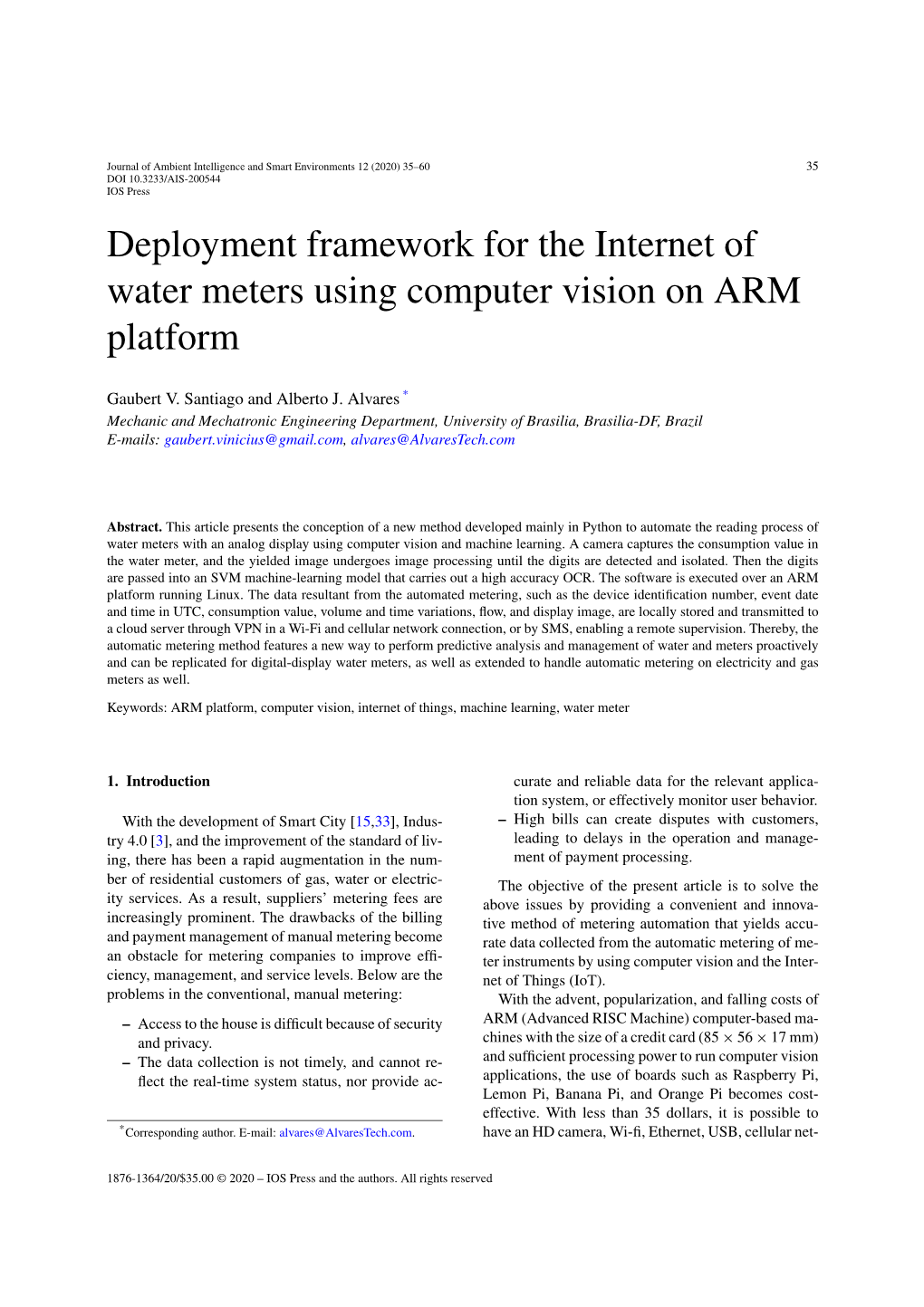 Deployment Framework for the Internet of Water Meters Using Computer Vision on ARM Platform