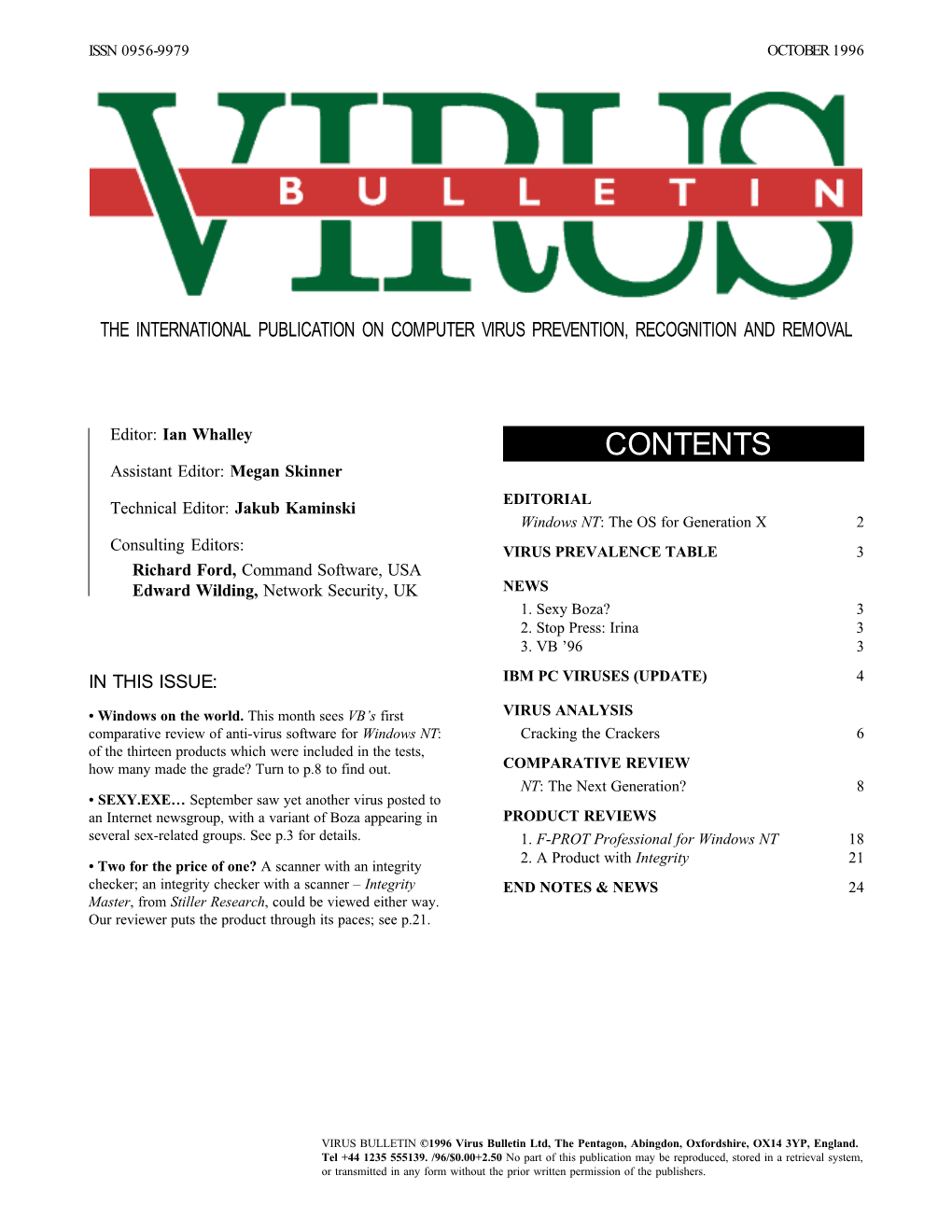 Virus Bulletin, October 1996