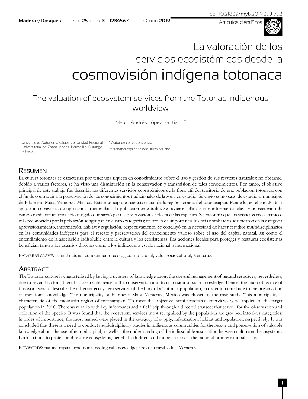 Cosmovisión Indígena Totonaca