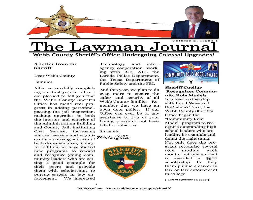 The Lawman Journal Webb County Sheriff’S Office Undergoing Colossal Upgrades!