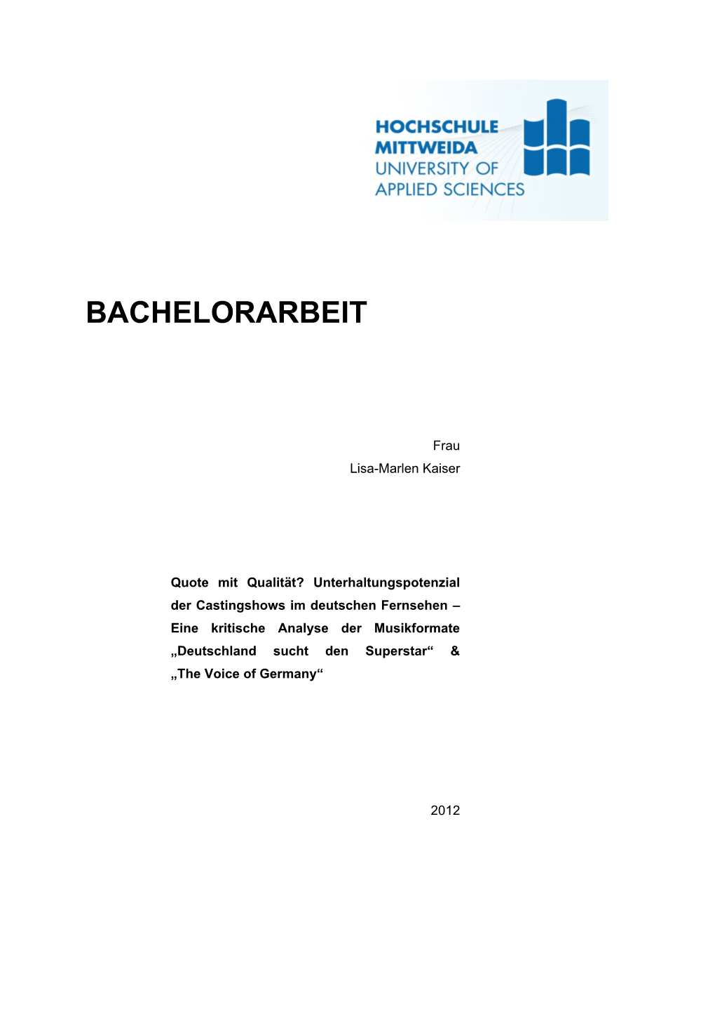 Bachelorarbeit